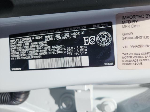 2019 VOLVO XC60 T6 INSCRIPTION YV4A22RL6K1314401