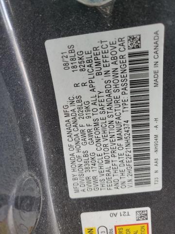 2022 HONDA CIVIC LX 2HGFE2F21NH524374