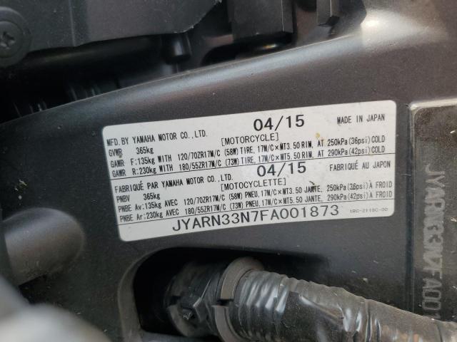 2015 YAMAHA FZ09 JYARN33N7FA001873