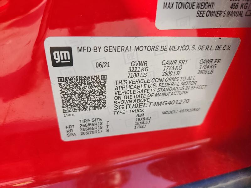 2021 GMC SIERRA K15 3GTU9EET4MG401270