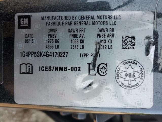 2016 BUICK VERANO 1G4PP5SK4G4179227