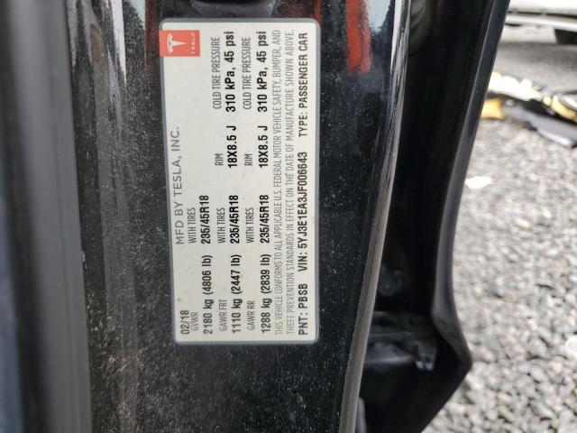 2018 TESLA MODEL 3 5YJ3E1EA3JF006643