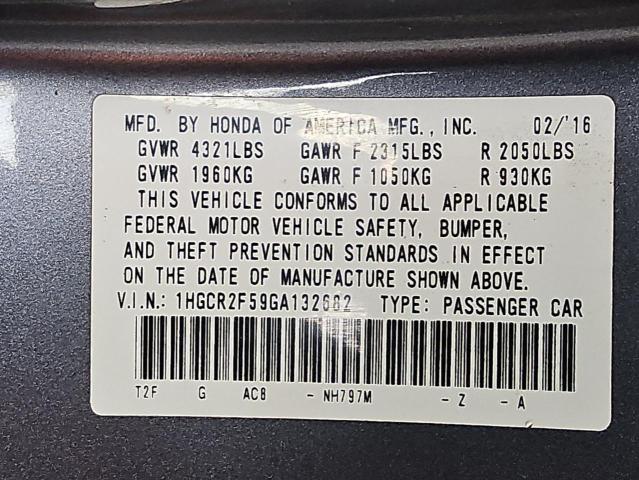 2016 HONDA ACCORD SPO 1HGCR2F59GA132682