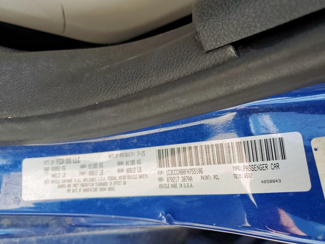 2015 CHRYSLER 200 LIMITE 1C3CCCAB0FN755106