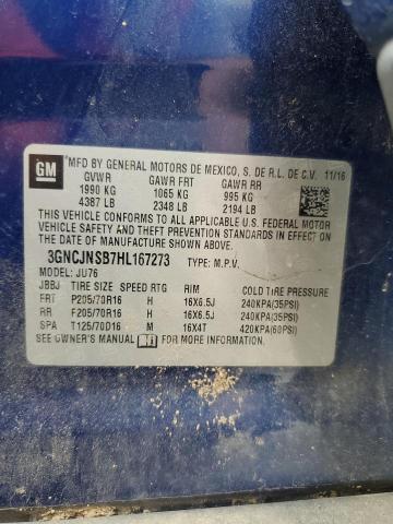 2017 CHEVROLET TRAX LS - 3GNCJNSB7HL167273