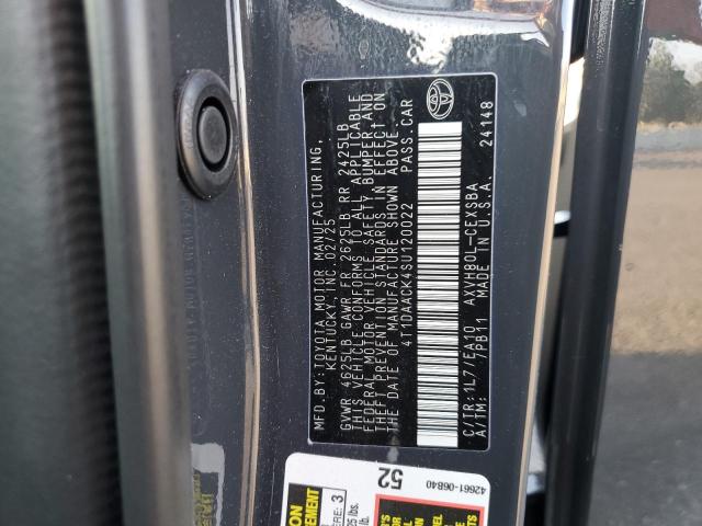 2025 TOYOTA CAMRY XSE 4T1DAACK4SU120022