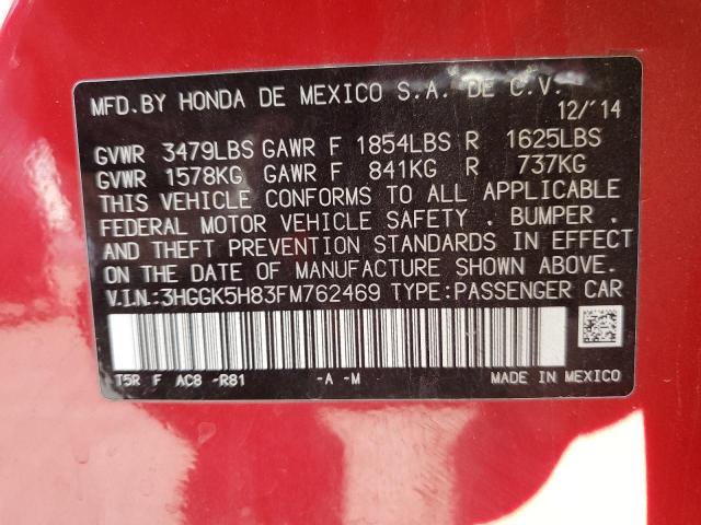 2015 HONDA FIT EX 3HGGK5H83FM762469