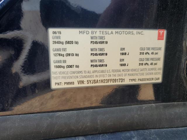 2015 TESLA MODEL S 85 5YJSA1H23FF091731