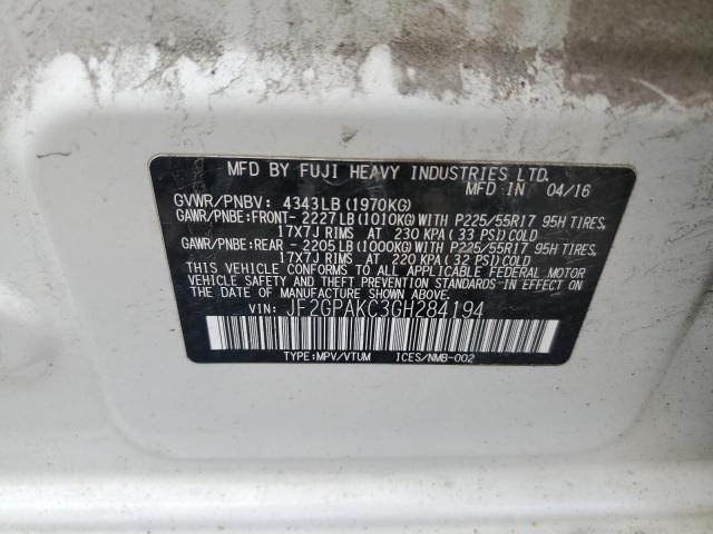 2016 SUBARU CROSSTREK JF2GPAKC3GH284194