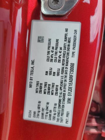 2024 TESLA MODEL 3 5YJ3E1EA0RF730060