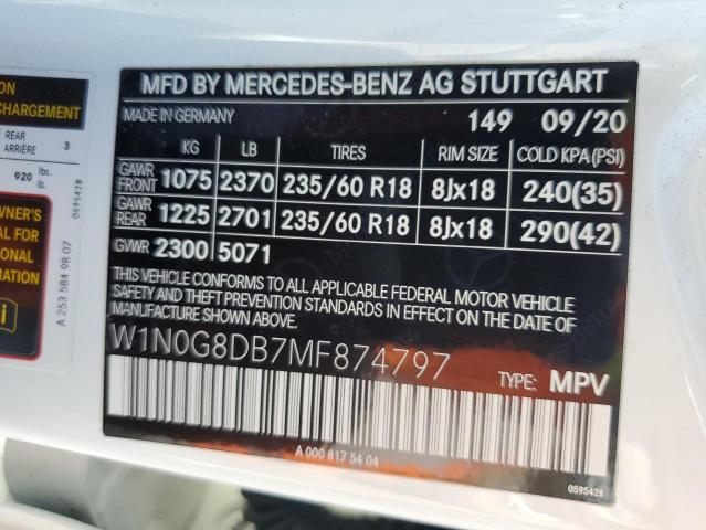 2021 MERCEDES-BENZ GLC 300 W1N0G8DB7MF874797