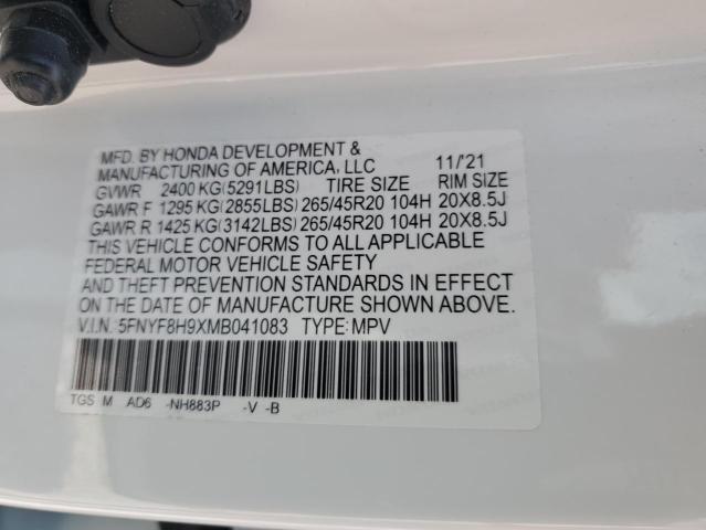 2021 HONDA PASSPORT TOURING 5FNYF8H9XMB041083