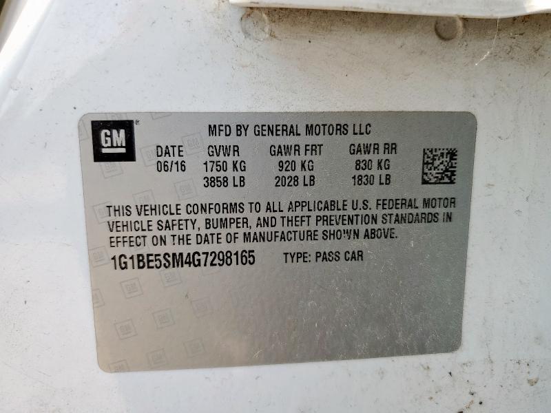 2016 CHEVROLET CRUZE LT 1G1BE5SM4G7298165