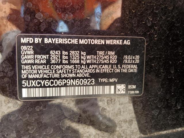 2023 BMW X6 XDRIVE40I 5UXCY6C06P9N60923