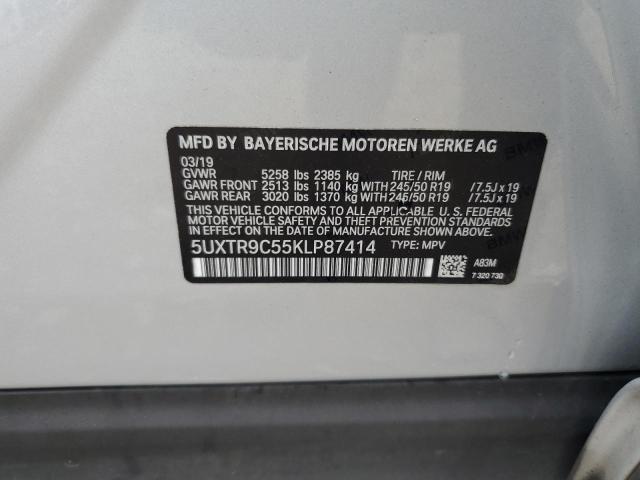 2019 BMW X3 XDRIVE3 5UXTR9C55KLP87414