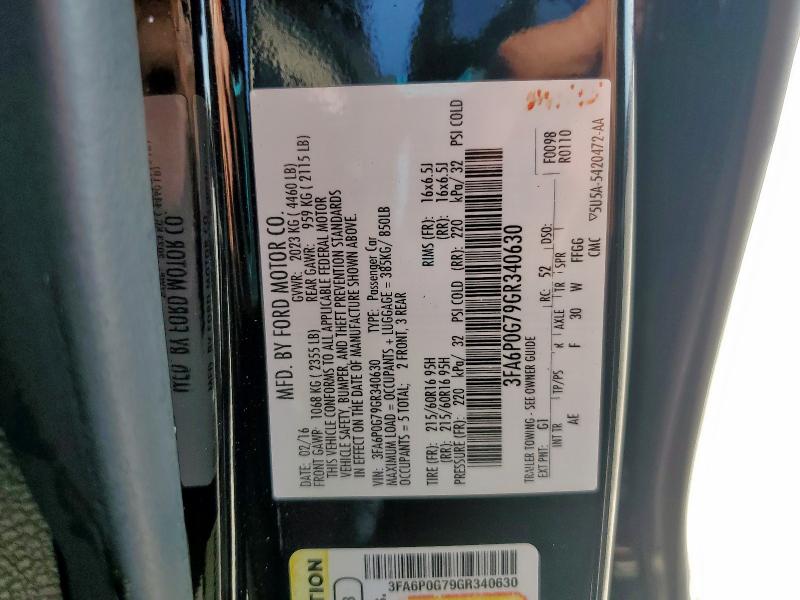 2016 FORD FUSION S 3FA6P0G79GR340630