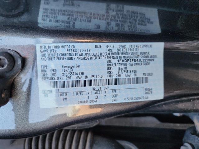2018 FORD FOCUS SE 1FADP3FE4JL322809