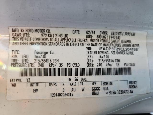 2014 FORD FOCUS SE - 1FADP3F29EL264188