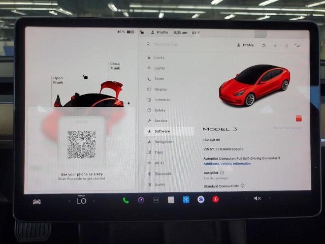 2022 TESLA MODEL 3 5YJ3E1EA6NF286077
