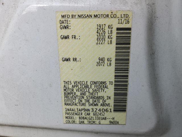 2017 NISSAN ALTIMA 2.5 1N4AL3AP9HN324061