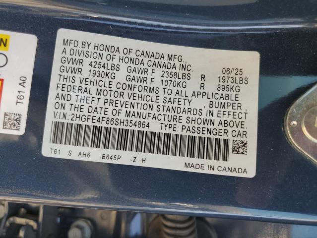2025 HONDA CIVIC SPORT 2HGFE4F86SH354864