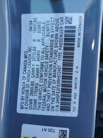 2024 HONDA CIVIC SPORT 2HGFE2F53RH572457