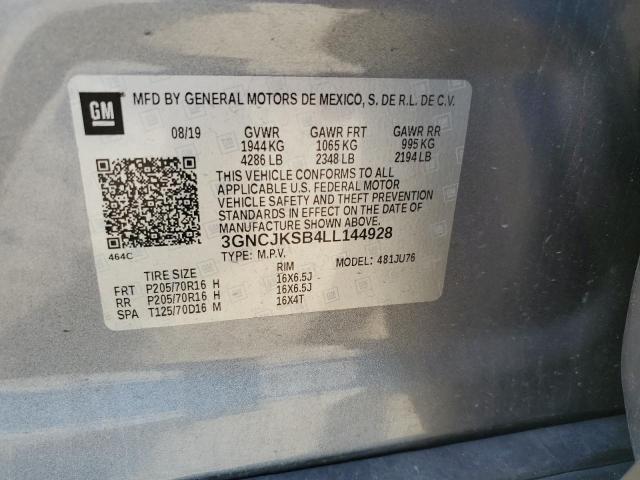 2020 CHEVROLET TRAX LS 3GNCJKSB4LL144928