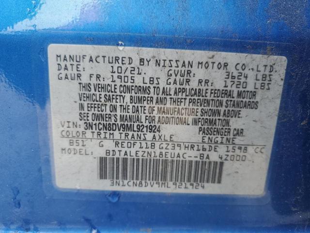 2021 NISSAN VERSA S - 3N1CN8DV9ML921924