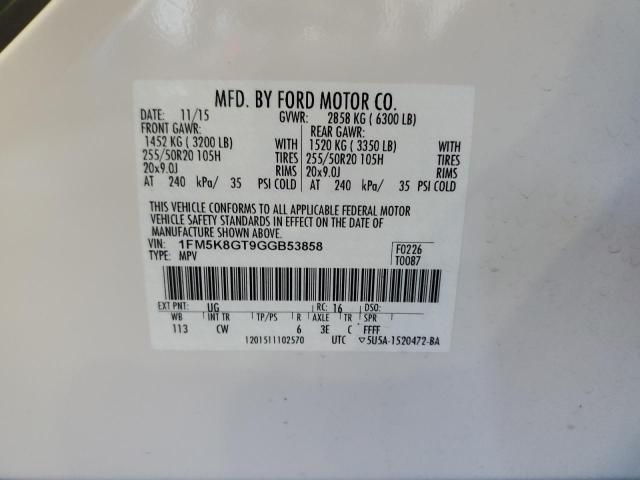 2016 FORD EXPLORER S 1FM5K8GT9GGB53858