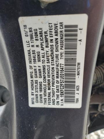 2018 HONDA CIVIC LX 19XFC2F57JE016477