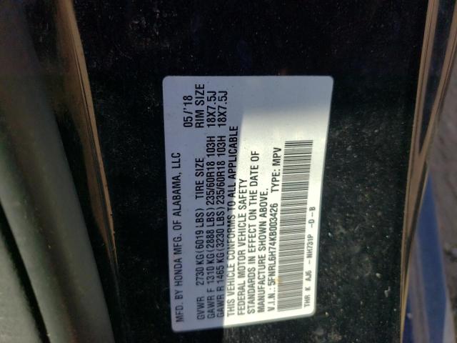 2019 HONDA ODYSSEY EXL 5FNRL6H74KB003426