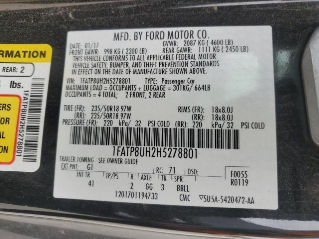 2017 FORD MUSTANG - 1FATP8UH2H5278801
