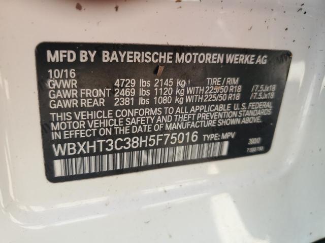 2017 BMW X1 XDRIVE2 WBXHT3C38H5F75016