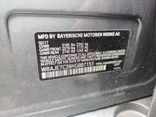 2017 BMW 540 XI WBAJE7C39HG887151