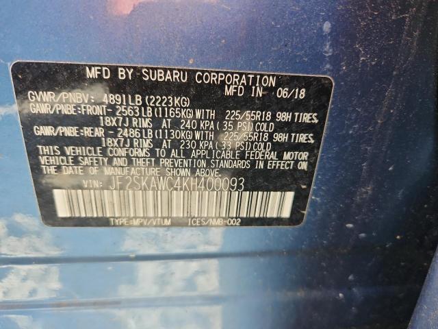 2019 SUBARU FORESTER T - JF2SKAWC4KH400093