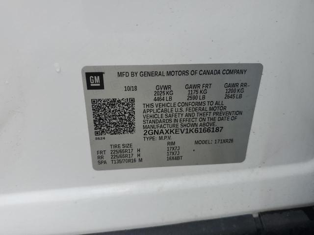2019 CHEVROLET EQUINOX LT 2GNAXKEV1K6166187