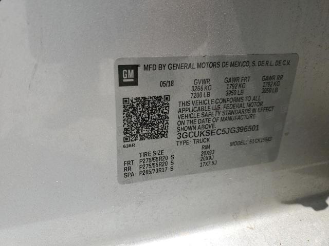 2018 CHEVROLET SILVERADO - 3GCUKSEC5JG396501