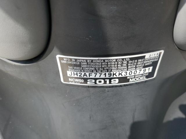 2019 HONDA NCW50 JH2AF7719KK300791