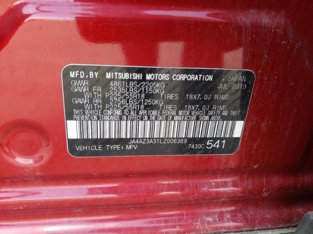 2020 MITSUBISHI OUTLANDER JA4AZ3A31LZ006369
