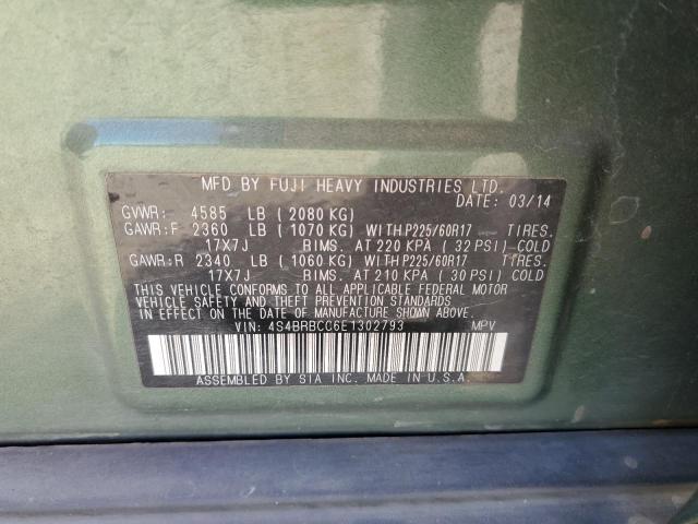 2014 SUBARU OUTBACK 2. - 4S4BRBCC6E1302793