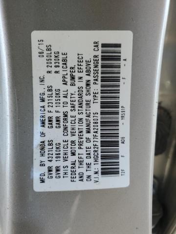 2015 HONDA ACCORD EX 1HGCR2F77FA208075