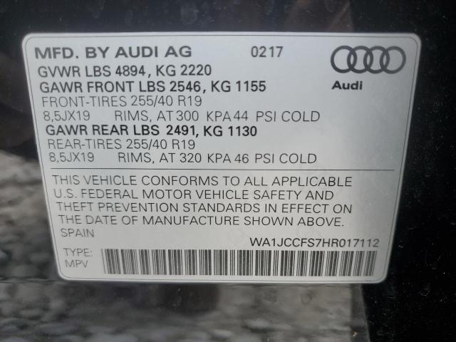 2017 AUDI Q3 PREMIUM WA1JCCFS7HR017112