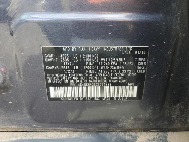 2016 SUBARU OUTBACK 2. 4S4BSBFC5G3291888