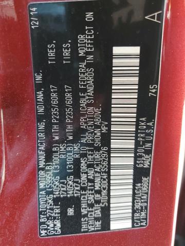 2015 TOYOTA SIENNA XLE 5TDYK3DC4FS562976