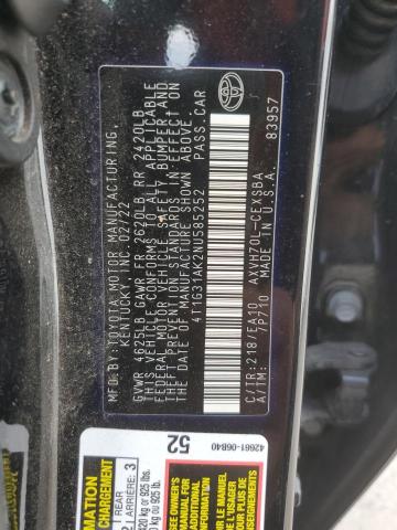 2022 TOYOTA CAMRY NIGHT SHADE 4T1G31AK2NU585252