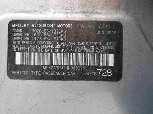 2017 MITSUBISHI MIRAGE ES ML32A3HJ3HH009974