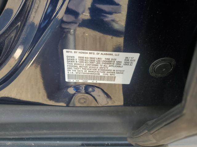 2017 HONDA PILOT EXL 5FNYF6H58HB053496