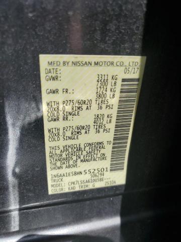 2017 NISSAN TITAN SV 1N6AA1E58HN552501