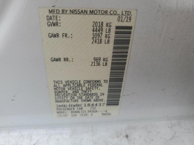 2019 NISSAN ALTIMA SL - 1N4BL4EW8KC184437