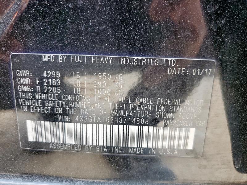 2017 SUBARU IMPREZA LI 4S3GTAT63H3714808